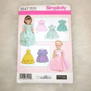 Simplicity 3547 Gowns & Dresses for American Girl Doll and 18" dolls